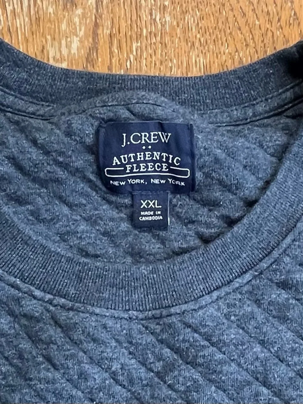J.CREW  Long Sleeve Quilted Crew Neck Sweatshirt Size XXL Mens